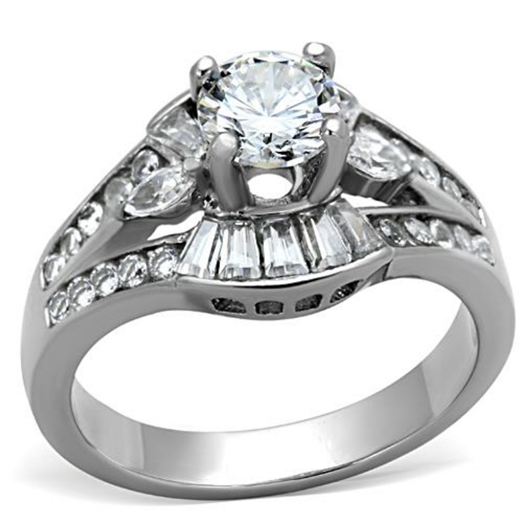 205 Ct Zirconia Stainless Steel Engagement Ring